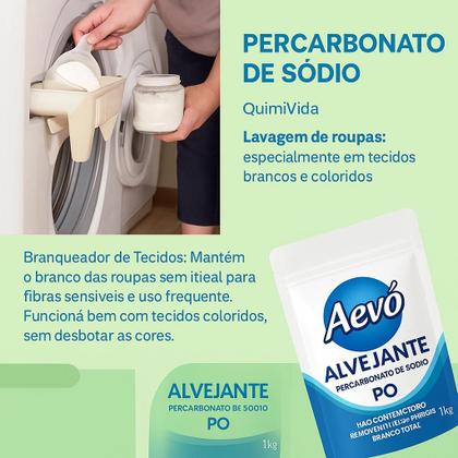 Imagem de Kit 4 Alvejante Aevó 1kg Sem Cloro Roupas Brancas