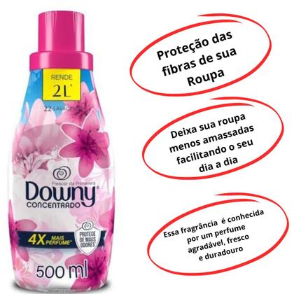 Imagem de kit 4 Amaciantes de Roupas Concentrado Downy Frescor da Primavera 500ml cada 