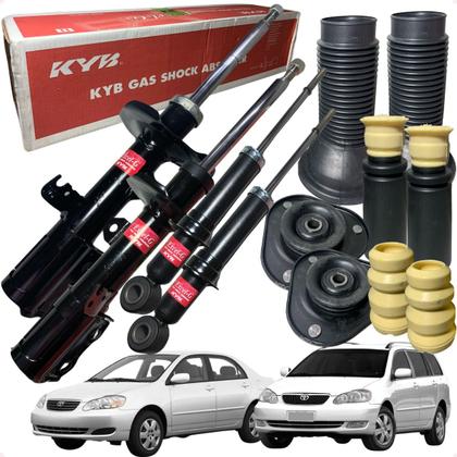 Imagem de Kit 4 Amortecedores Kayaba + Coxim Batente Toyota Corolla