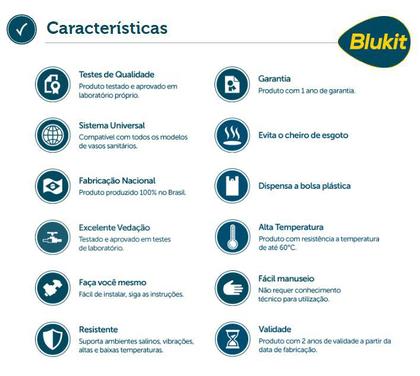 Imagem de Kit 4 anel vedacao para vaso sanitario com guia blukit