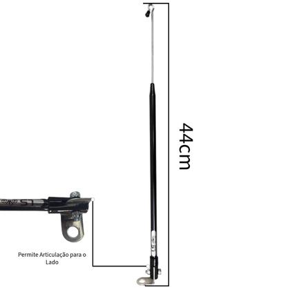 Imagem de Kit 4 Antena Corta Pipa Linha Anti Cerol Fio Retrovisor 2 Estágios Retrátil Moto Proteção Segurança Preta