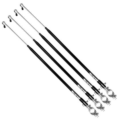Imagem de Kit 4 Antena Moto Anti Cerol Corta Linha Pipa Fio Guidão Retrátil Segurança Proteção Cor Preta