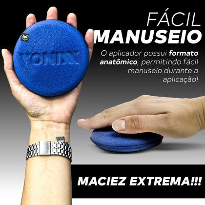 Imagem de Kit 4 Aplicadores Espuma Automotivo Cera Plástico Pneu Vonixx