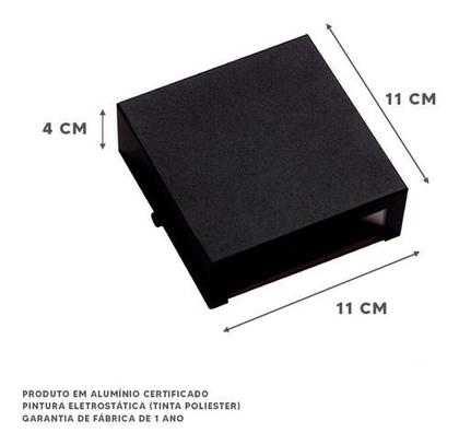Imagem de Kit 4 Arandela 2 Focos Parede Muro Alumínio Ar1110