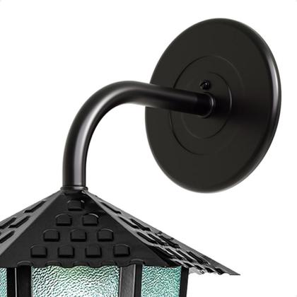 Imagem de Kit 4 Arandela Colonial Sextavada Vidro Pontilhado E27 Bivolt Preto