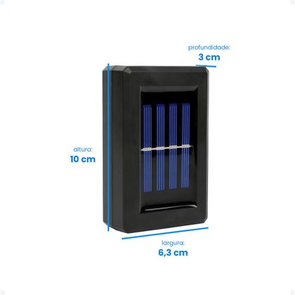 Imagem de Kit 4 Arandela De Parede Externa Solar Iluminação C/ 2 Focos