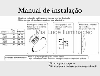 Imagem de Kit 4 Arandela Eclipse Moon Redonda 2x15 1x25 1x30cm Branco para LED Halopin G9