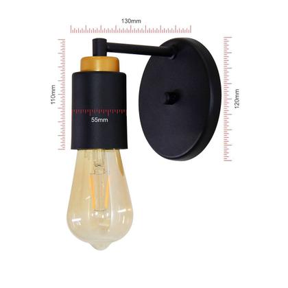 Imagem de Kit 4 Arandela Parede Vintage Barcelona Retro Preto Soque