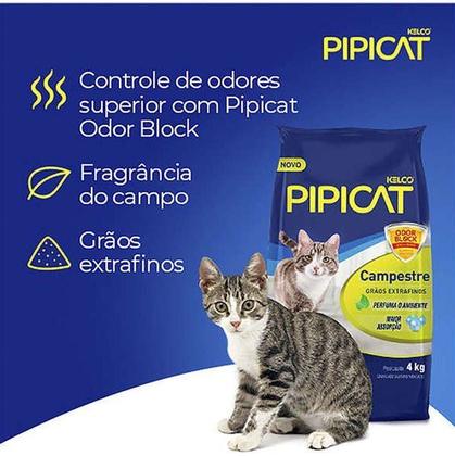 Imagem de Kit 4 Areias Sanitárias P/ Gato Kelco Pipicat Campestre  4Kg