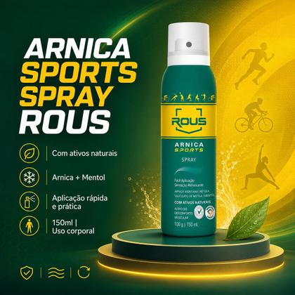 Imagem de Kit 4 Arnica Sports Spray Rous 150ml Spray Corporal Refrescante