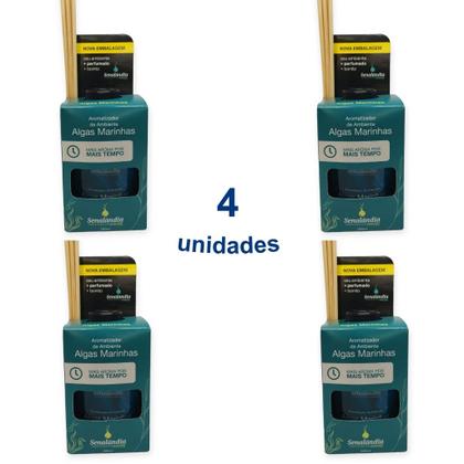 Imagem de Kit 4 Aromatizador de Ambiente Algas Marinhas 280ml Difusor Aromas Vareta Senalândia Top - Envio Já
