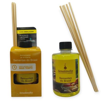 Imagem de Kit 4 Aromatizador de Ambiente Semente do Brasil 280ml Difusor Aromas Vareta Senalândia - Envio Já