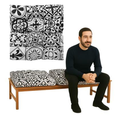 Imagem de Kit 4 Assento Para Cadeira Futon 50x50cm Cores Variadas Estampadas