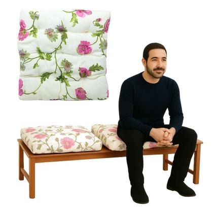 Imagem de Kit 4 Assento Para Cadeira Futon 50x50cm Cores Variadas Estampadas