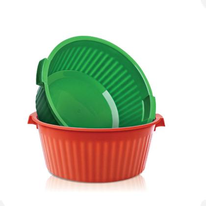 Imagem de Kit 4 Balde Bacia Multiuso de Plástico canelada 12 Litros