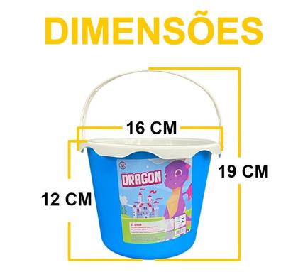 Imagem de Kit 4 Balde De Praia Azul Kit C/ 4 Peças Para Brincar Areia