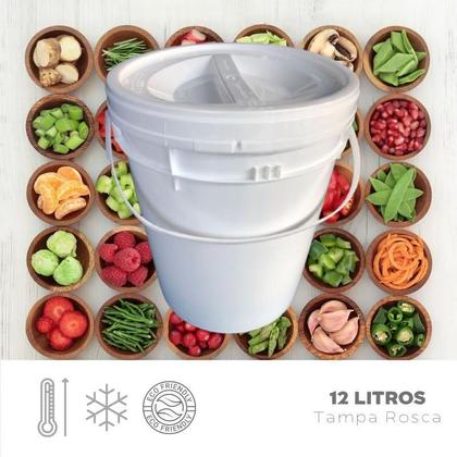 Imagem de Kit 4 Baldes Plásticos 12L c/ Tampa - Livre Bisfenol