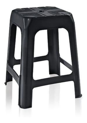 Imagem de Kit 4 Bancos Banquetas Preta Adulto 45 Cm Plástica -Arqplast