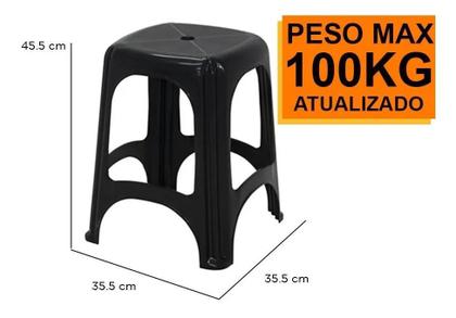 Imagem de Kit 4 Bancos Plastico Banqueta Suporta Até 100 Kg Tramontina
