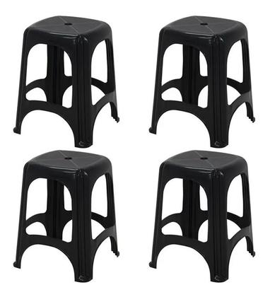 Imagem de Kit 4 Bancos Plastico Banqueta Suporta Até 100 Kg Tramontina