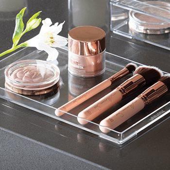 Imagem de Kit 4 Bandejas Em Acrílico  Cristal 25x17x2cm 1639 Paramount