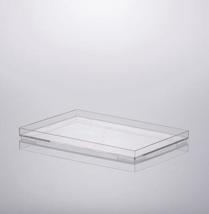 Imagem de Kit 4 Bandejas Em Acrílico  Cristal 25x17x2cm 1639 Paramount