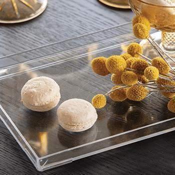 Imagem de Kit 4 Bandejas Em Acrílico  Cristal 25x17x2cm 1639 Paramount