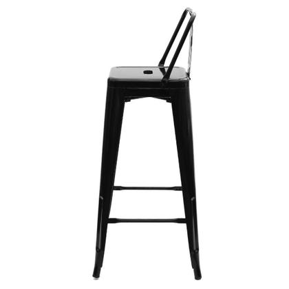 Imagem de Kit 4 Banqueta Altas Para Bar Balcão Bancada Bistro Cozinha Americana Tolix Iron Industrial Preta