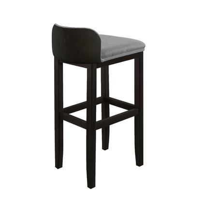 Imagem de Kit 4 Banquetas Alta Ônix Cozinha Madeira cor Preta Maciça Estofada  Área Gourmet