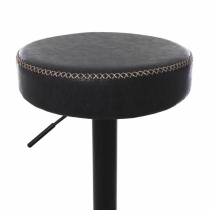 Imagem de Kit 4 Banquetas Altas Com Encosto Baixo Estofado Para Cozinha Balcão Bancada Ilha Luxo Viena Preta