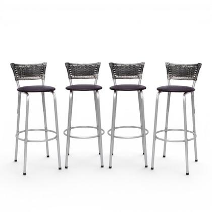 Imagem de Kit 4 Banquetas Bancos para Balcão Ideal Bancadas Ilhas Cozinha
