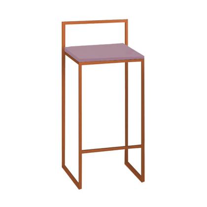 Imagem de Kit 4 Banquetas Lino + 1 Mesa Bancada Aparador Mavie 150cm Industrial Ferro Bronze 100% MDF Rose Gold - Ahazzo Móveis