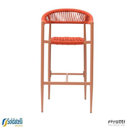 Imagem de Kit 4 Banquetas Outdoor Trancoso em Alumínio com Corda Náutica em Várias Cores - Rivatti