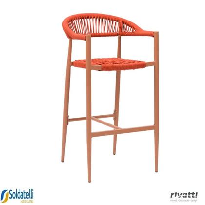 Imagem de Kit 4 Banquetas Outdoor Trancoso em Alumínio com Corda Náutica em Várias Cores - Rivatti