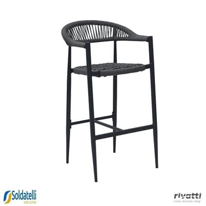 Imagem de Kit 4 Banquetas Outdoor Trancoso em Alumínio com Corda Náutica em Várias Cores - Rivatti