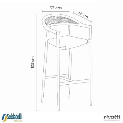Imagem de Kit 4 Banquetas Outdoor Trancoso em Alumínio com Corda Náutica em Várias Cores - Rivatti