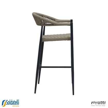 Imagem de Kit 4 Banquetas Outdoor Trancoso em Alumínio com Corda Náutica em Várias Cores - Rivatti