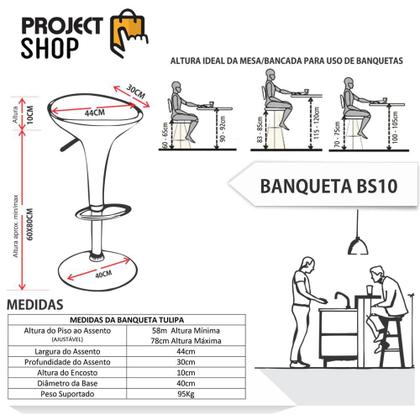 Imagem de Kit 4 Banquetas Tulipa Lotus Em Abs Com Base Giratória