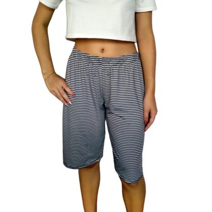 Imagem de Kit 4 Bermudas Femininas Soltinhas Elástico Estampas Sortidas Suplex Light Pp ao Plus Size