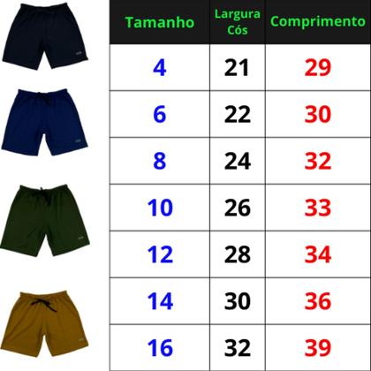 Imagem de Kit 4 Bermudas/Shorts Menino Verão Moletinho Cores Sortidas 4 ao 16 Infantil e Juvenil
