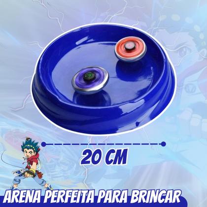 Kit 4 Beyblade Metal Fusion Led Tornado C/arena 2 Lançador