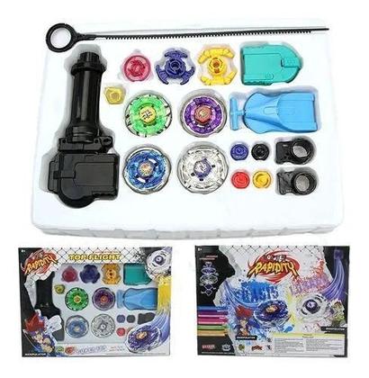 Imagem de Kit 4 Beyblade Metal Fusion Pião C/Super Lançador Brinquedos