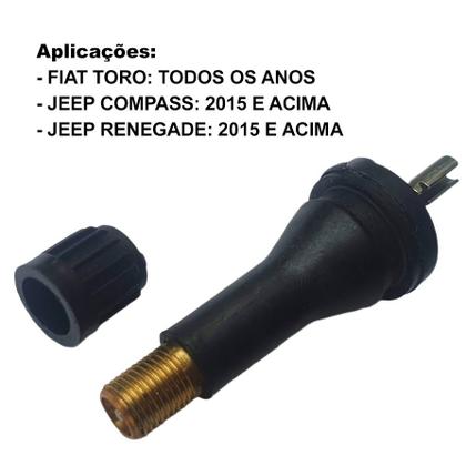 Imagem de Kit 4 Bico Válvula TR-420 P/ Sensor Tpms Fiat Toro Jeep Renegade Compass