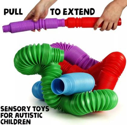 Imagem de Kit 4 Big Pop Tube Fechado 21 Aberto 70 Cm Fidget Toy Sensor