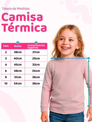 Imagem de Kit 4 Blusas Térmicas Infantil Menina Manga Longa Blusas Térmicas Manga longa menina