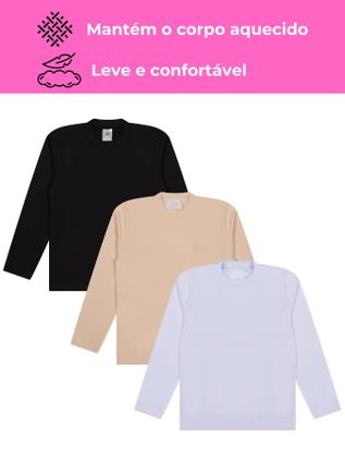 Imagem de Kit 4 Blusas Térmicas Infantil Menina Manga Longa Blusas Térmicas Manga longa meninas