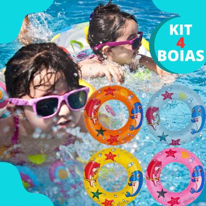 Imagem de Kit 4 Boias Circulares Flutuação Segura em PVC Durável