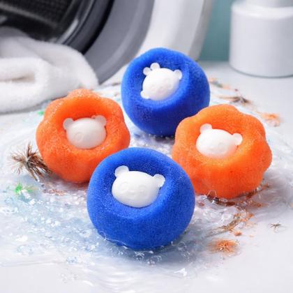 Imagem de Kit 4 Bolas Anti Fiapo Reutilizáveis Remove Pelos Cabelos de Pet em Roupas