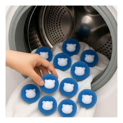 Imagem de Kit 4 Bolas Anti Fiapo Reutilizáveis Remove Pelos Cabelos de Pet em Roupas