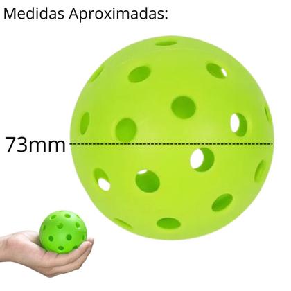 Imagem de Kit 4 Bolas Pickleball Outdoor 40 Furos Leve Bolinha Esporte Bel Verde